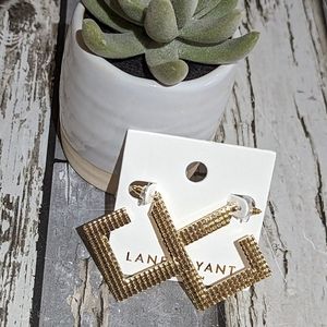 Lane Bryant Square Gold Earrings NWT!